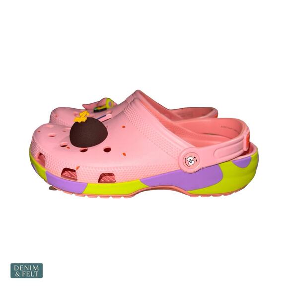 NEW Crocs SpongeBob Patrick Classic Clog Pink Melon Jibbitz Cartoon Cute Rare - Picture 10 of 16